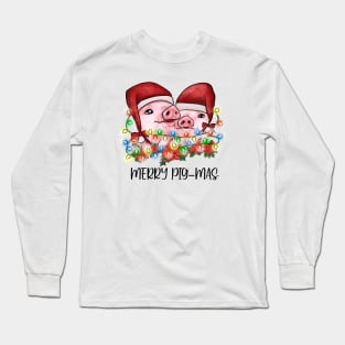 Vintage Merry Pig Mas Funny Christmas Long Sleeve T-Shirt